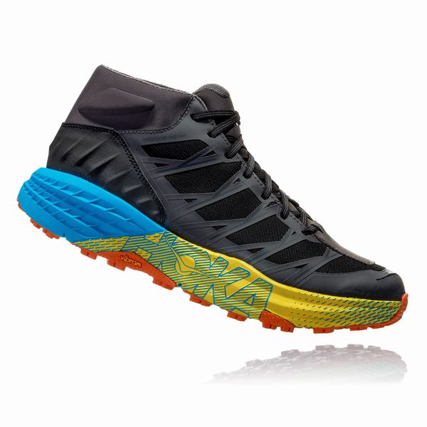 Hoka One One Speedgoat Mid Hiking Boots Mens Black Dark Grey